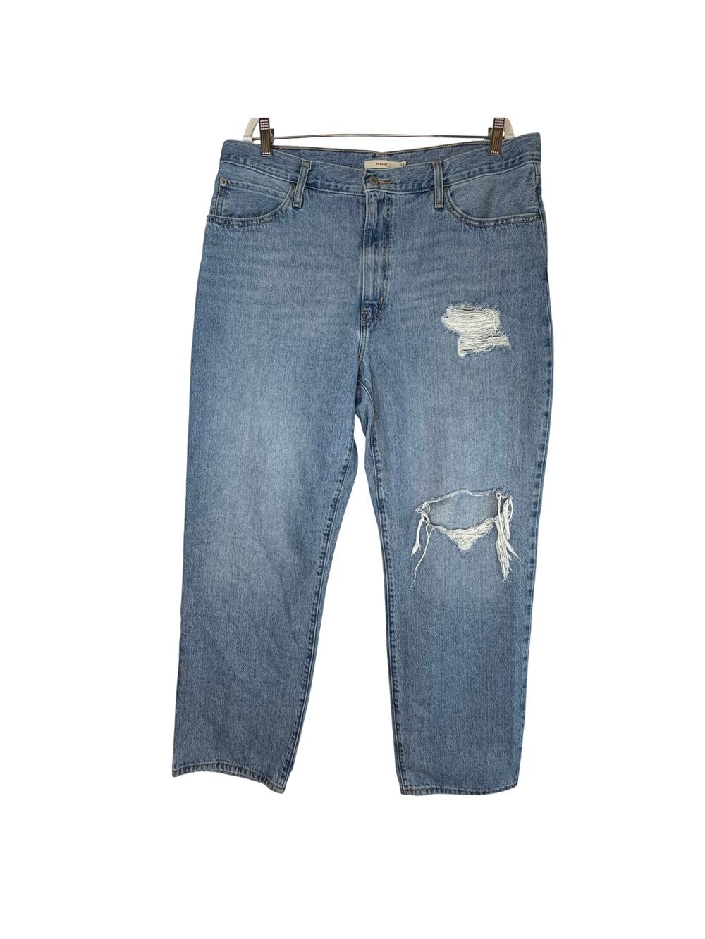 Levi's Strauss '94 Baggy Jeans Women's Size 34 Blue Distressed Ripped Denim